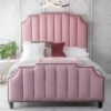 Urban Upholstered Bed With Storage In Pink Suede