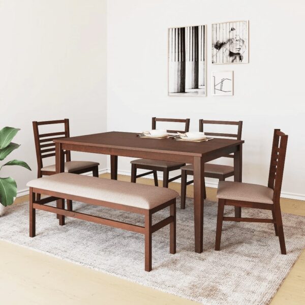 Cappuccino 6 Seater Dining Table In Wenge Color