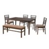 Cappuccino 6 Seater Dining Table In Wenge Color