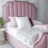Urban Upholstered Bed With Storage In Pink Suede