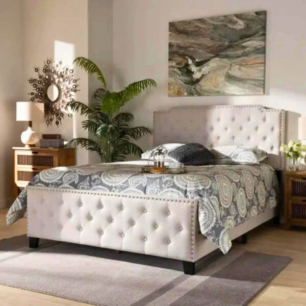Releif Upholstered Without Storage Bed In Suede