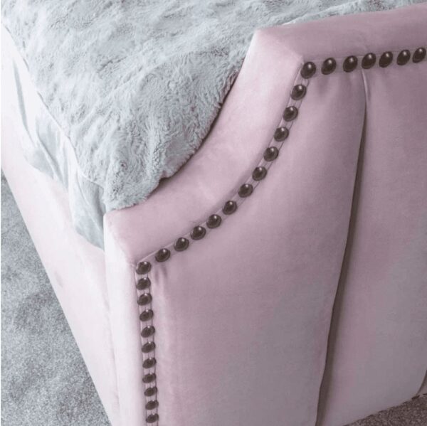 Urban Upholstered Bed With Storage In Pink Suede