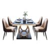Bosco Luxury Dining Table In Leatherette Chairs