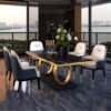 Bosco Luxury Dining Table In Leatherette Chairs