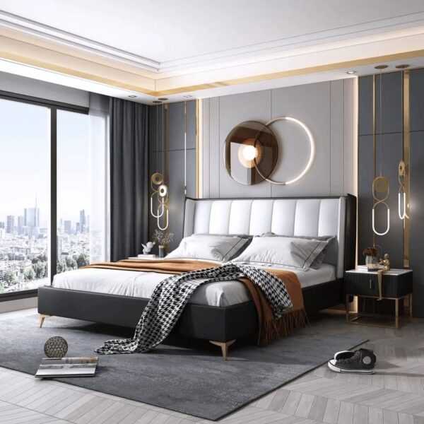 Bobran Upholstered Luxury Bed With Hydraulic Storage In Leatherette