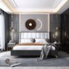 Bobran Upholstered Luxury Bed With Hydraulic Storage In Leatherette