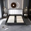 Bobran Upholstered Luxury Bed With Hydraulic Storage In Leatherette