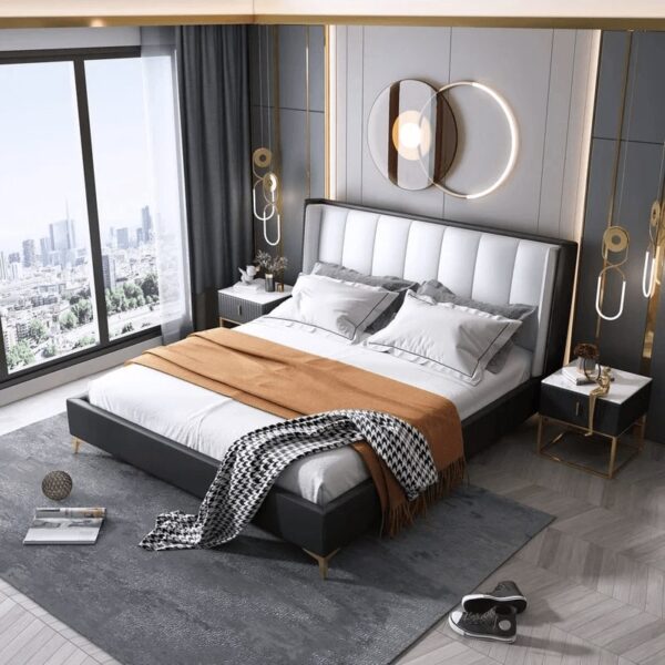 Bobran Upholstered Luxury Bed With Hydraulic Storage In Leatherette