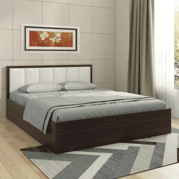 Art Living Upholstered Bed With Storage In Brown Finish