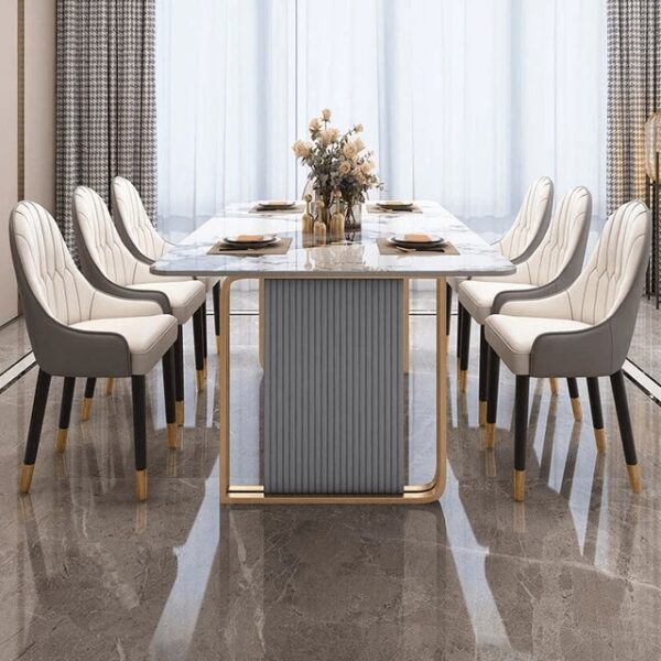 Volvo Luxury 6 Seater Dining Table In Golden Stainless Steel