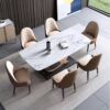 Inox Luxury 6 Seater Dining Table In Brown