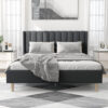 Alazyhome Quilted Bed Without Storage In Suede
