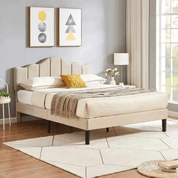 Pixel Upholstered Without Storage Bed In Suede