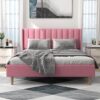 Alazyhome Quilted Bed Without Storage In Suede