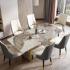 Volvo Luxury 6 Seater Dining Table In Golden Stainless Steel