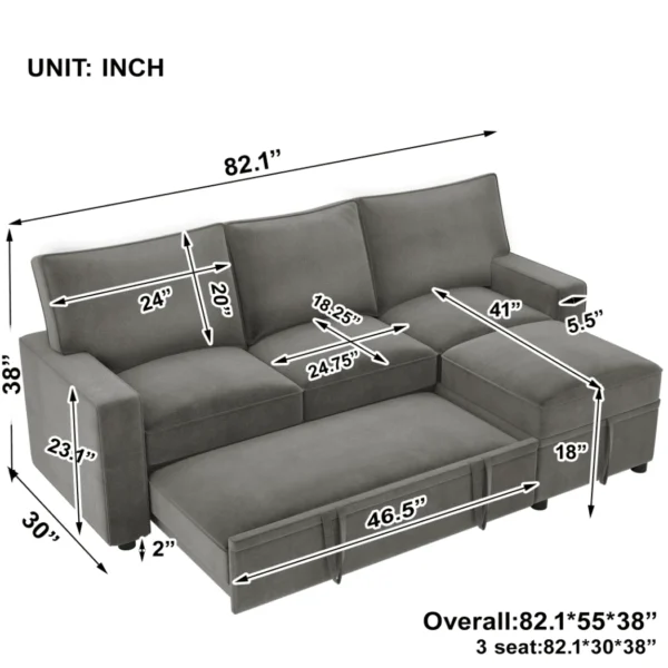 Yolo Sofa Cum Bed In Grey