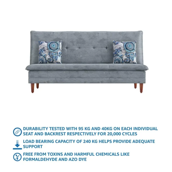Robin Sofa Cum Bed In Grey Color