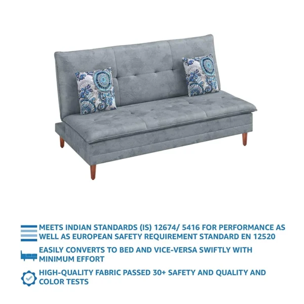 Robin Sofa Cum Bed In Grey Color