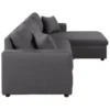 Glossy L-Shaped Sectional Storage Sofa Cum Bed